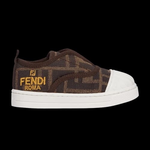 Fendi Slip-On Sneaker Junior First Steps 'Allover FF Logo - Tobacco'