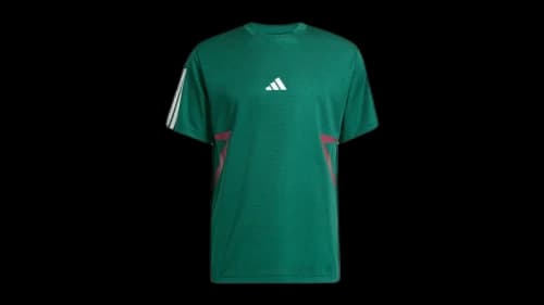 adidas House Of Tiro Colorblock Tee Dark Green Collegiate Burgundy White