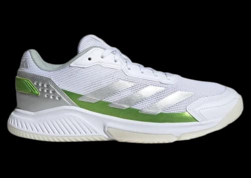 adidas Courtquick Padel Cloud White Silver Metallic Lucid Lemon (Women's)
