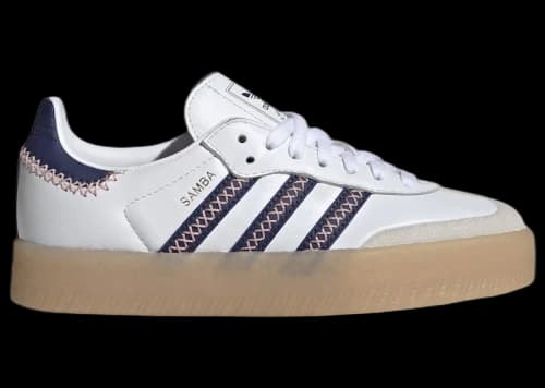 adidas Sambae White Dark Blue Glow Pink (GS)