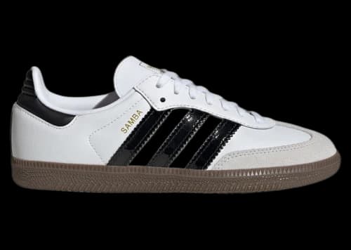 adidas Samba OG White Black Patent Stripes (GS)