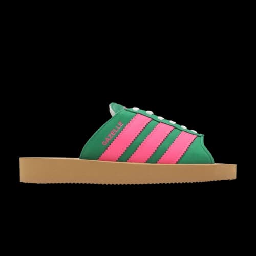 Adidas Gazelle Beach Slides 'Court Green Lucid Pink' (Women's)
