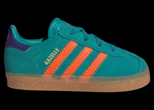 adidas Gazelle Comfort Closure Pure Teal Impact Orange Collegiate Purple (TD)