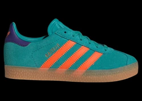 adidas Gazelle Pure Teal Impact Orange Collegiate Purple (PS)