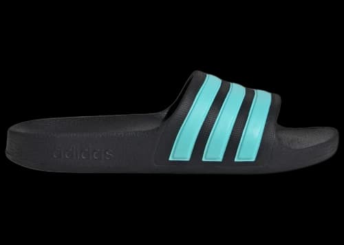 adidas Adilette Aqua Slides Black Flash Aqua (GS)