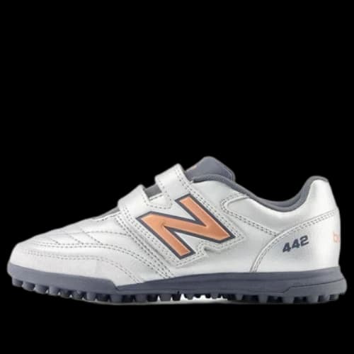 (GS) New Balance 442 v2 V TF Turf Shoes 'Silver Grey Orange'