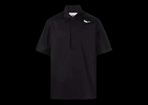 Jil Sander Patch Detail Cotton Shirt Black