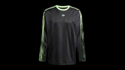 adidas Adicolor Jacquard Long-Sleeve Jersey Black Signal Green