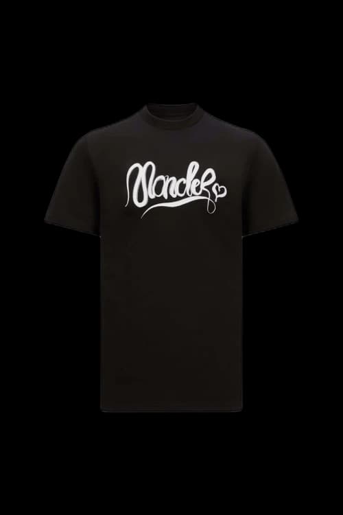 Moncler Calligraphy Logo Cotton T-shirt Black