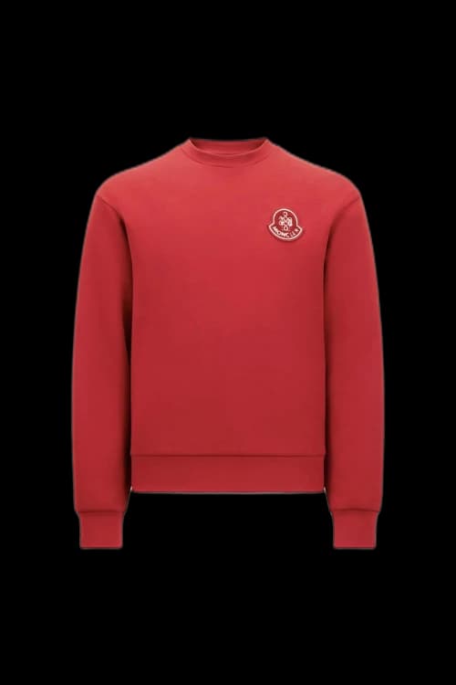 Moncler Year of the Snake Patch Neoprene Sweatshirt Red
