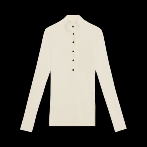 Ganni Button Up Blouse 'Egret'
