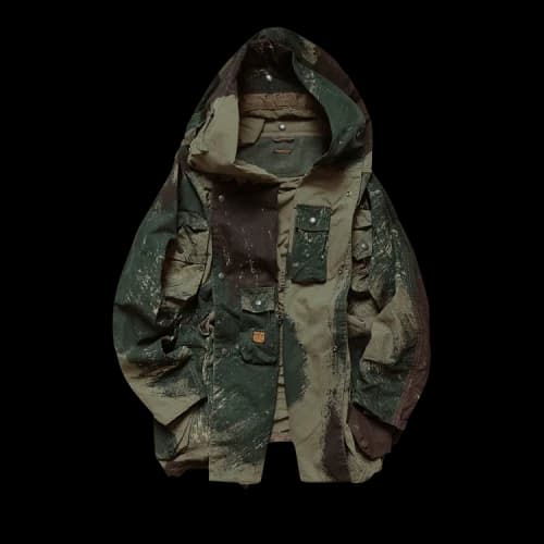 Kapital Ripstop Brush-Camo Alpine Ring Coat 'Khaki'
