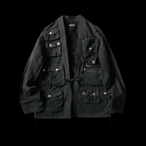 Kapital Ripstop Fishing Kimono Jacket 'Black Ink'