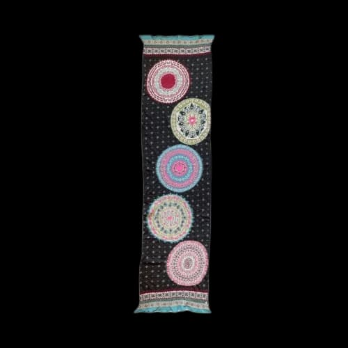Kapital Fair Isle Five Rings Compressed Wool Scarf 'Black'