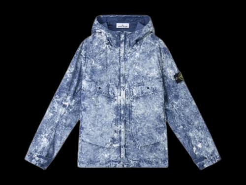 Stone Island White Pigment Paracadute Stretch-TC Jacket Marine Blue