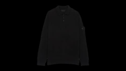 Stone Island Wool Polo Shirt Black