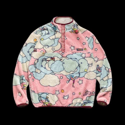 Kapital Paralympic Pattern Fleece Snap Sweater 'Pink'