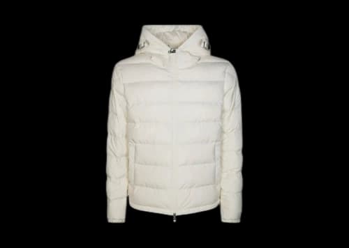 Moncler Laveraet Hooded Short Down Jacket White