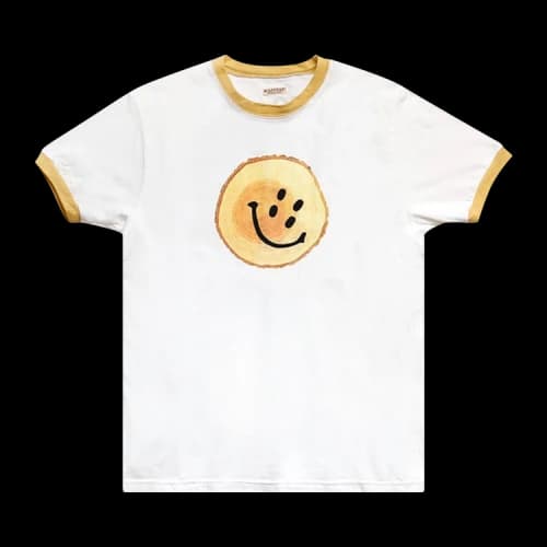 Kapital Trunk Rain Smile Jersey Ringer Tee 'White'