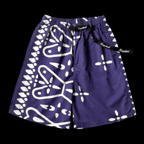Kapital Combed Burberry Humongo Cross Easy Shorts 'Navy'