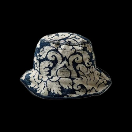 Kapital IDG Dense Jersey Damask Bucket Hat (Short Brim) 'Indigo'