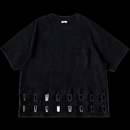 Kapital 20 / -Jersey Windowpane T-Shirt 'Black'