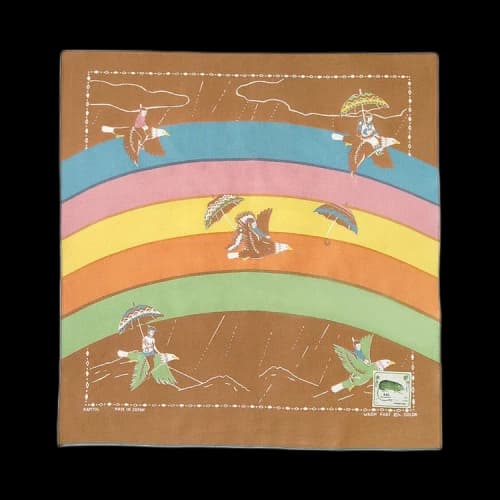 Kapital Fastcolor Selvedge Bandana (Rainbow & Birds) 'Gold'