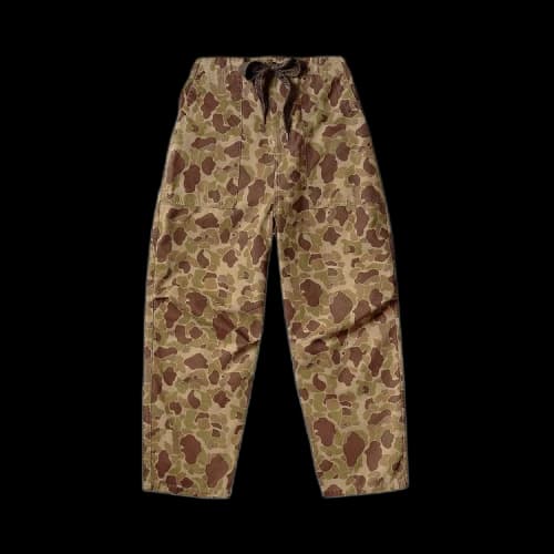 Kapital Herringbone Happy Peek-A-Boo Camo Easy Pants 'Beige/Khaki'