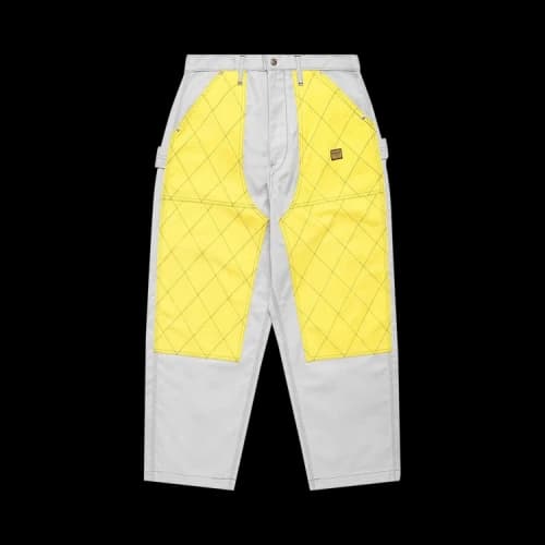 Kapital Canvas W-Knee Rookie Painter Pants 'Grey/Yellow'
