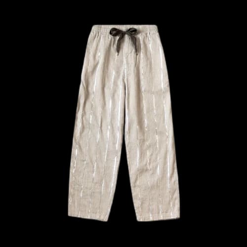 Kapital Linen Glitter Phillies Stripe Easy Pants 'Ecru'