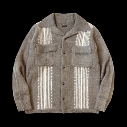 Kapital 7G Mohair Knit Board Shirt 'Mocha Beige'