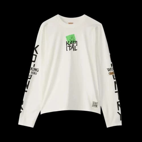 Kapital Jersey Crew Long-Sleeve T (Peckish Kap) 'Green'