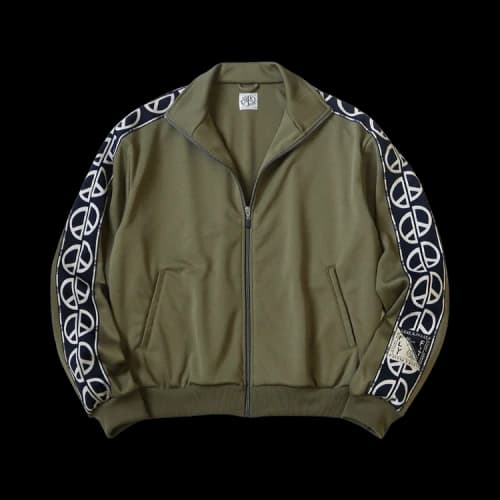 Kapital Smooth Jersey TH.D.D. Track Jacket (Peace Signs) 'Khaki'