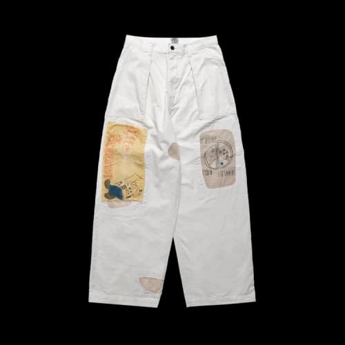 Kapital Rough-Face Twill Fatigue Baggy Pants 'Ecru'