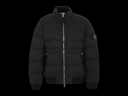 Stone Island Zip Puffer Jacket Black