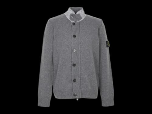 Stone Island Zip Up Cardigan Gray
