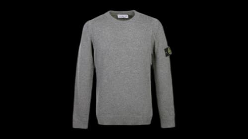 Stone Island Lambswool Crewneck Sweater Gray
