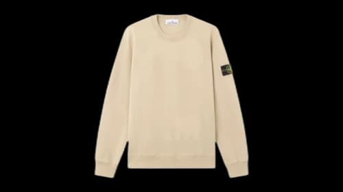 Stone Island 6100060 Organic Cotton Fleece Regular Fit Crewneck Sweatshirt Desert