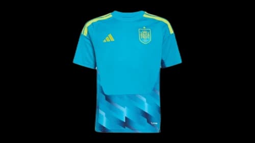 adidas Kids Spain 26 Home Goalkeeper Jersey Bold Aqua