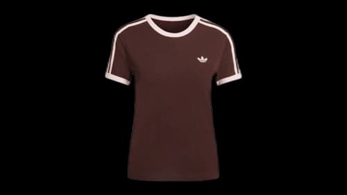 adidas Women's 3-Stripes Slim Tee Aurora Coffee/Sandy Pink