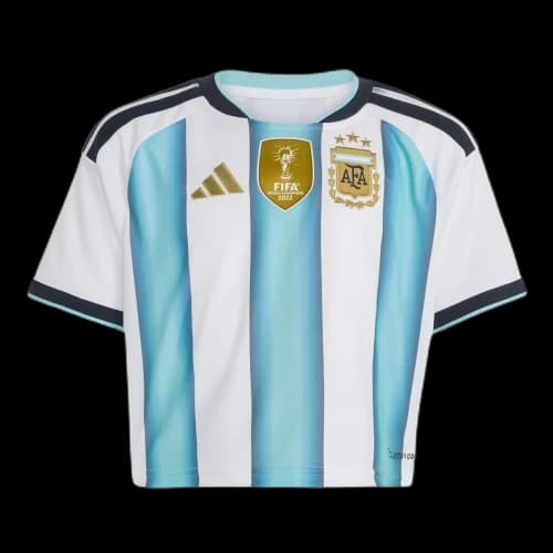 adidas Argentina 26 Home Cropped Jersey 'White Icey Blue Light Blue' (Women's)