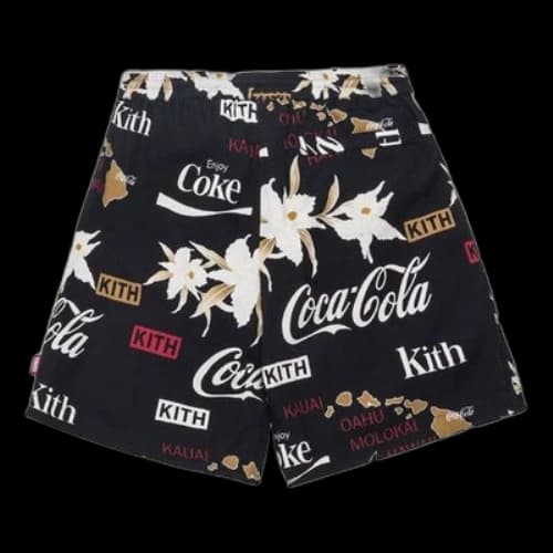 KITH x Coca-Cola Surf Board Print Hardaway Shorts 'Black Floral'