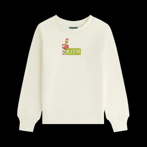 Kith Kids x The Grinch Classic Logo Crewneck 'Sandrift'