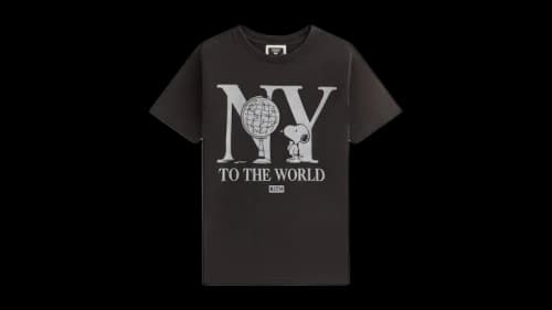 Kith x Peanuts Kids New York To The World Vintage Tee Black