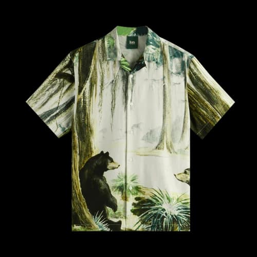 Kith For AMNH Black Bear Camp Collar Shirt 'White'