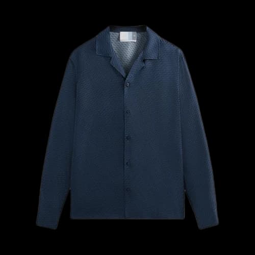 Kith Monogram Silk Long-Sleeve Thompson Camp Collar Shirt 'Nocturnal'