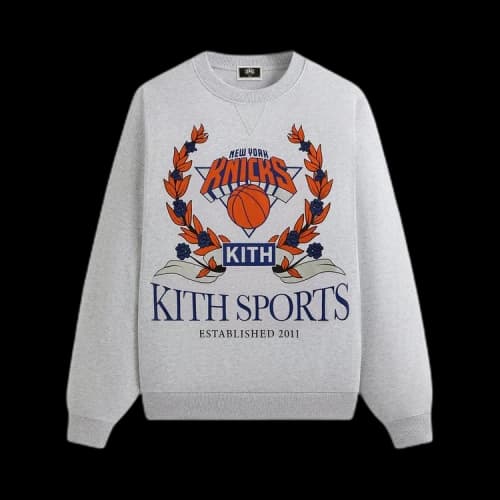 Kith For The New York Knicks Laurel Vintage Nelson Crewneck 'Light Heather Grey'