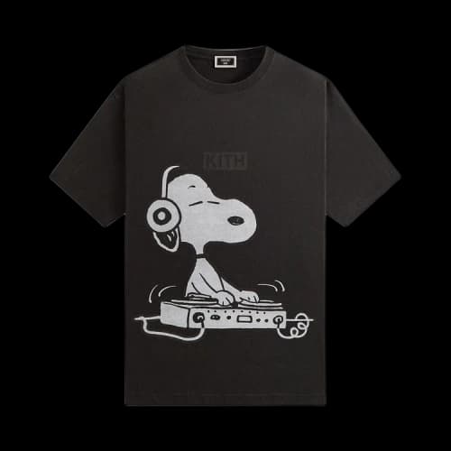 Kith For Peanuts Snoopy DJ Vintage Tee 'Black'