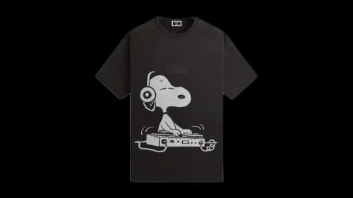 Kith x Peanuts Snoopy DJ Vintage Tee Black