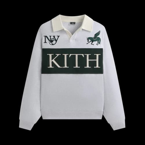 Kith Rugby Nelson Collared Pullover 'Light Heather Grey'